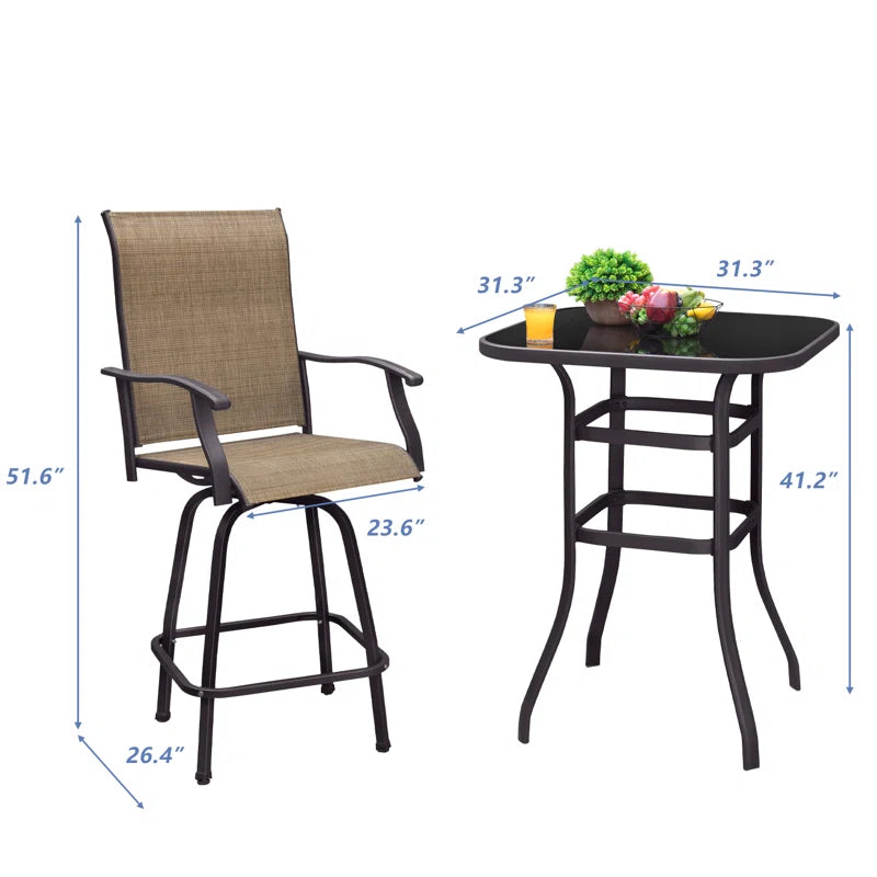 Genisus 2 - Person Square Outdoor Dining Set