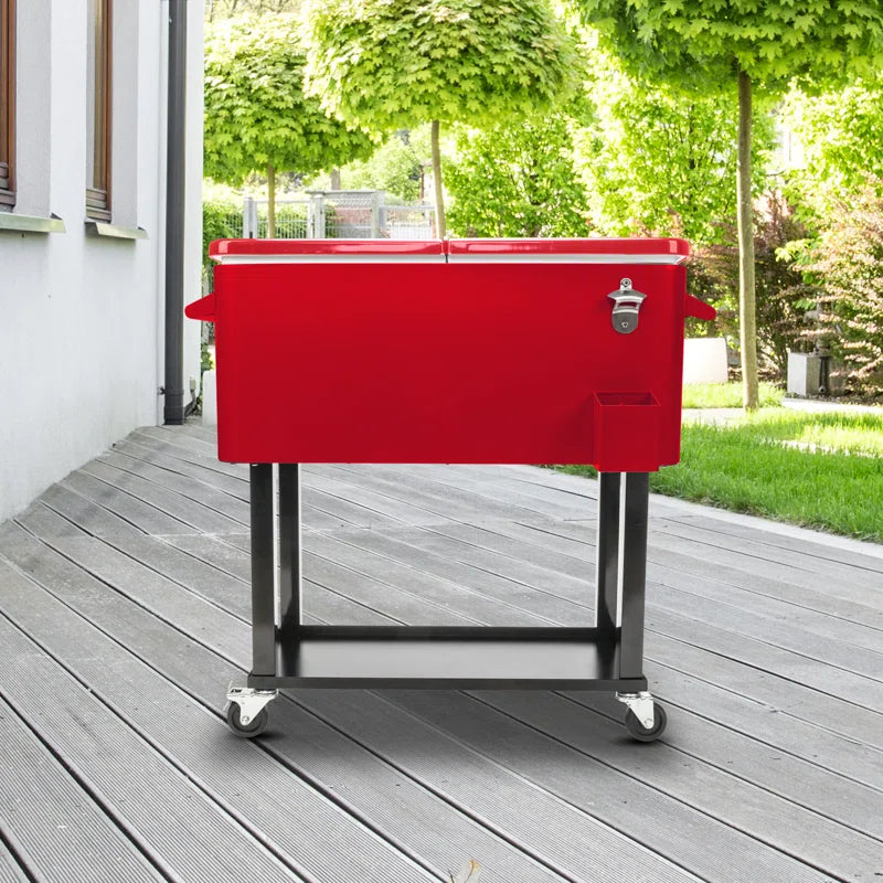 80 Qt. Outdoor Rolling Cooler Cart