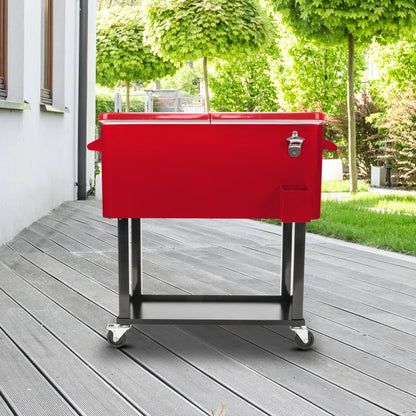 80 Qt. Outdoor Rolling Cooler Cart