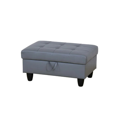 Faux Leather Storage Ottoman