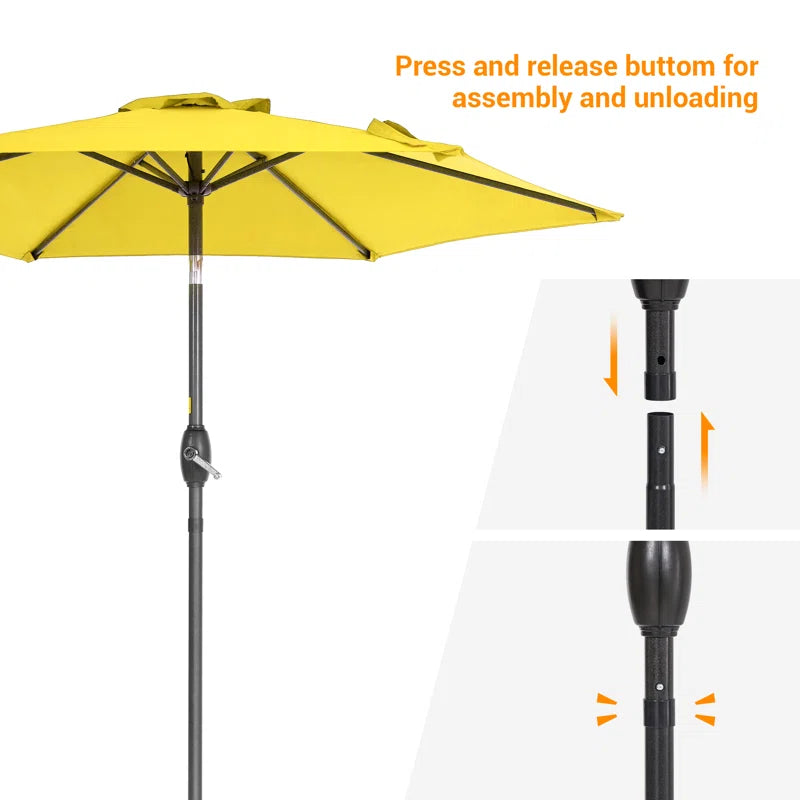 90'' Market Umbrella Table Umbrella for Patio and Outdoor with Tilt Button for Deck