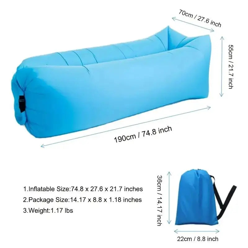 Portable Waterproof Inflatable Camping Sofa Bed, 1 Piece Inflatable Lounge Chair for Outdoor Picnic, Comfy Inflatable Couch, Camping & Hiking Equipment, Air Lounger Sofa for Outdoor, Camping Equipment, Solocamping, Bikepacking, Glamping