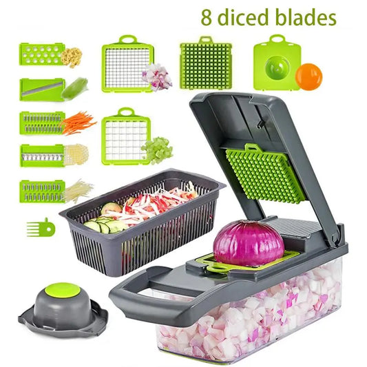 Plastic Multipurpose Chopper, Fruits & Vegetable Cutter, Grater Peeler Chipser for Kitchen, Durable Dicer Chopper for Summer