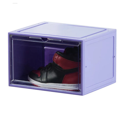 Transparent Luminous Shoe Box with LED Light Sound Control Thickened Plastic Dustproof Shoe Storage Box Organizer