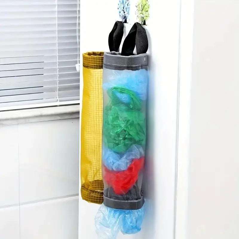 Mesh Hanging Plastic Bag Holder, Hangable Trash Bag Organizer Flash Sale Items, Mesh Hanging Storage Dispenser, Kitchen Organizer, Kitchen Utensils & Gadgets, Kitchen Accessories