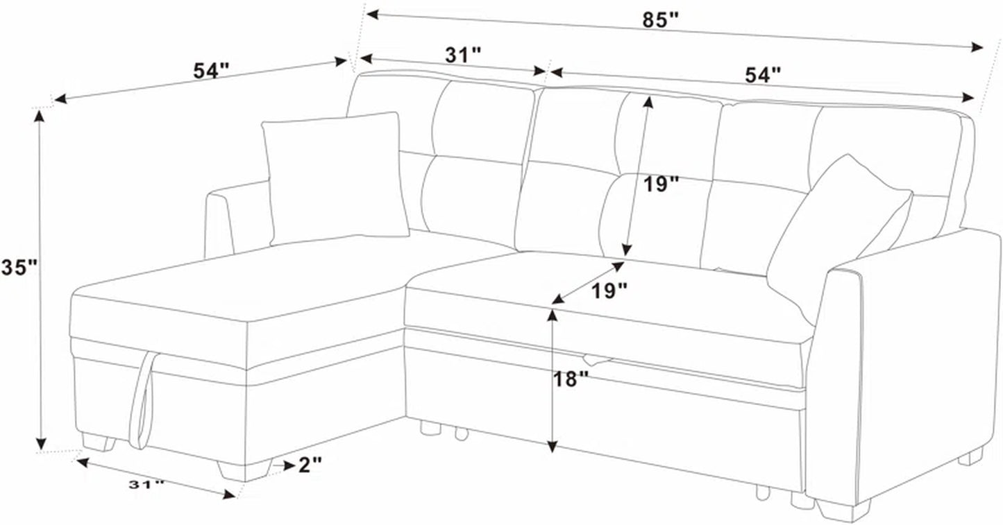 Barrientez 85'' Upholstered Sleeper Sofa