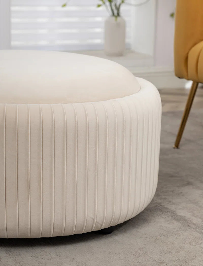 Sonam Velvet round Storage Ottoman