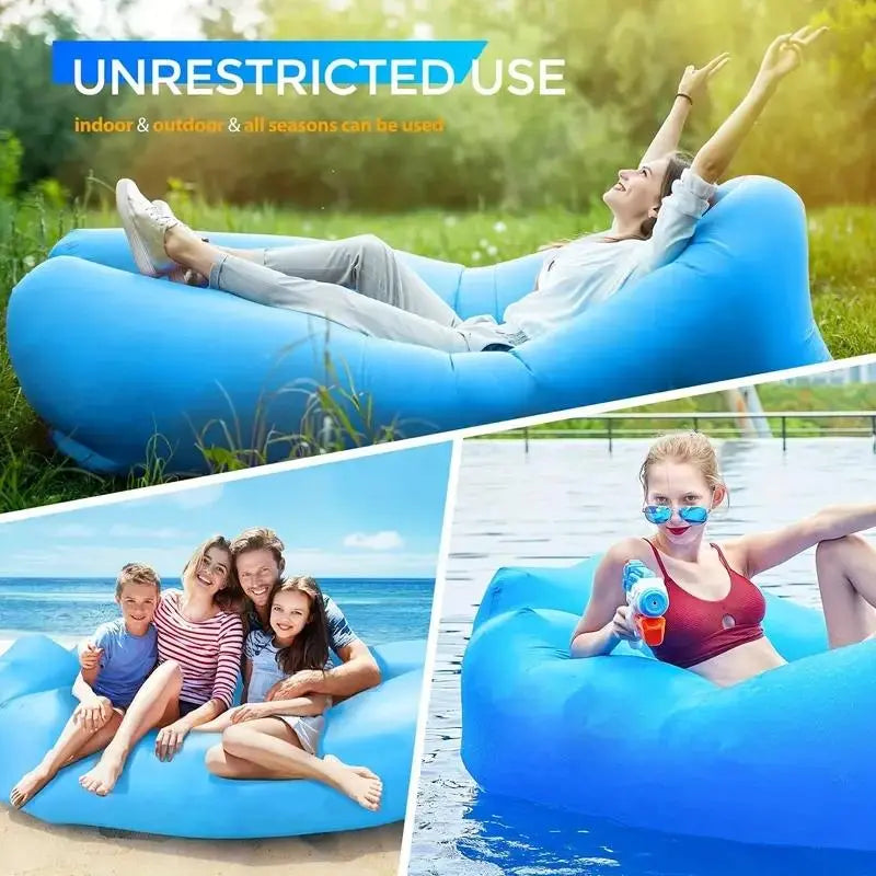 Portable Waterproof Inflatable Camping Sofa Bed, 1 Piece Inflatable Lounge Chair for Outdoor Picnic, Comfy Inflatable Couch, Camping & Hiking Equipment, Air Lounger Sofa for Outdoor, Camping Equipment, Solocamping, Bikepacking, Glamping