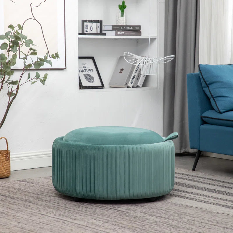 Sonam Velvet round Storage Ottoman