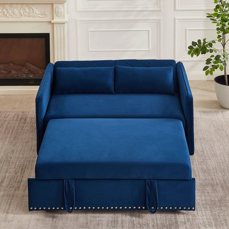 55'' Velvet Reclining Sleeper Sofa