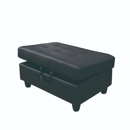 Faux Leather Storage Ottoman