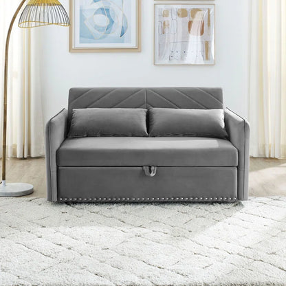 55'' Velvet Reclining Sleeper Sofa