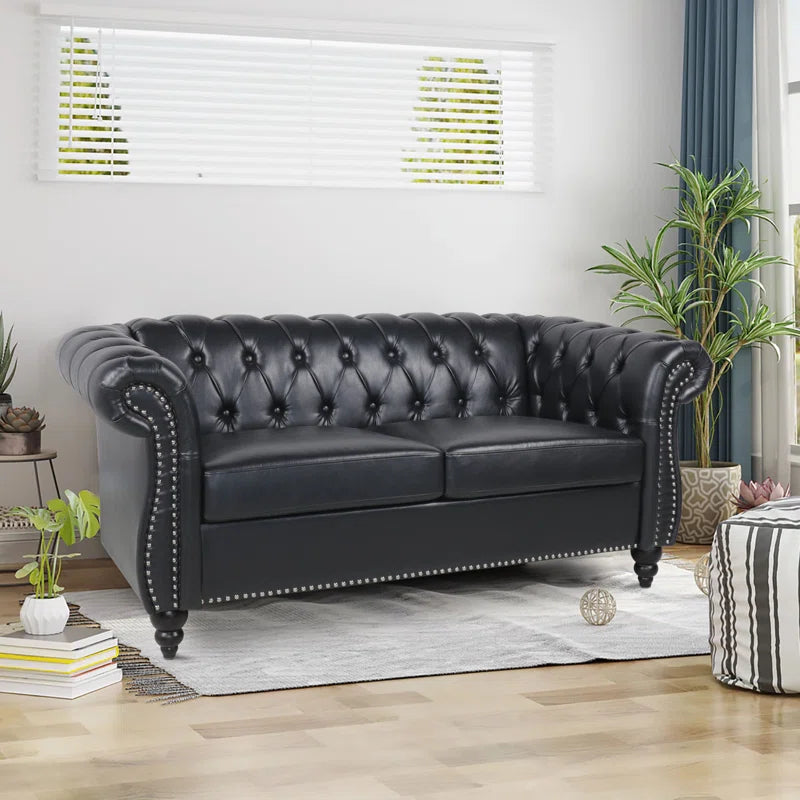 62'' Faux Leather Loveseat