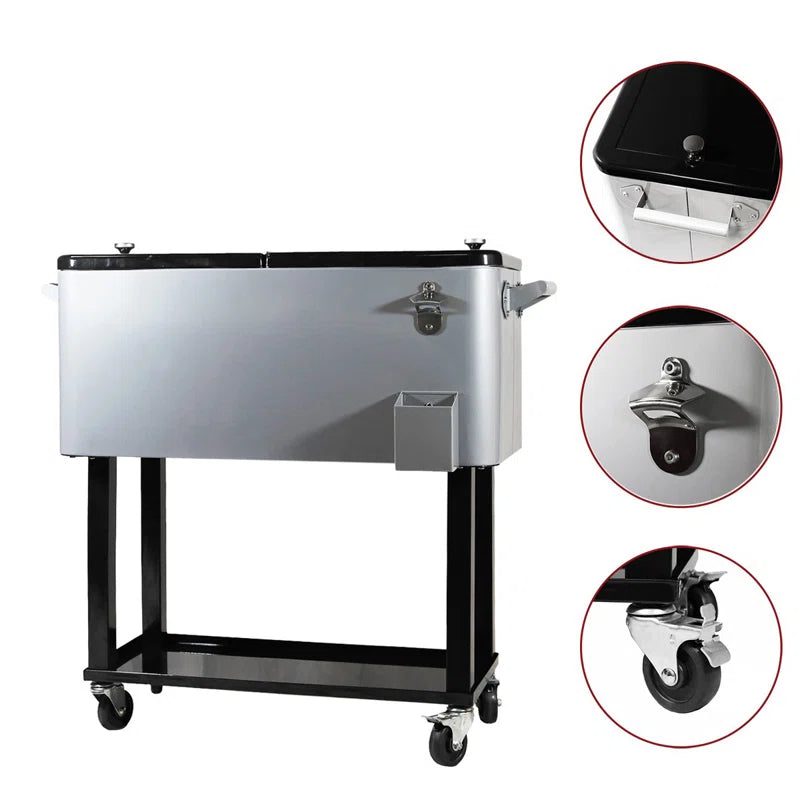 80 Qt. Outdoor Rolling Cooler Cart