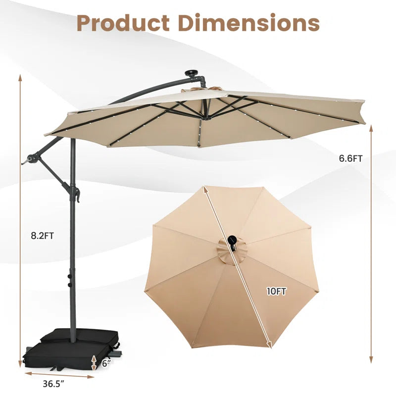 Isley 120'' Lighted Cantilever Umbrella