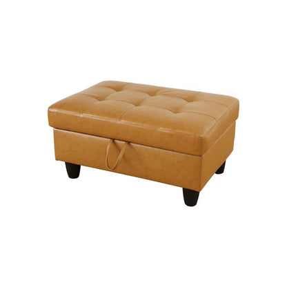 Faux Leather Storage Ottoman