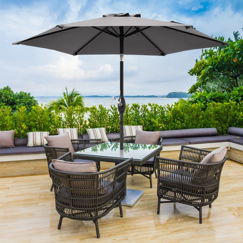 90'' Market Umbrella Table Umbrella for Patio and Outdoor with Tilt Button for Deck