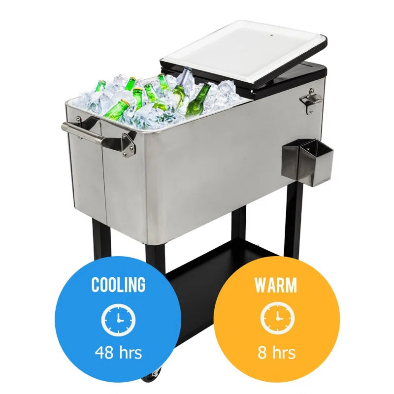 80 Qt. Outdoor Rolling Cooler Cart