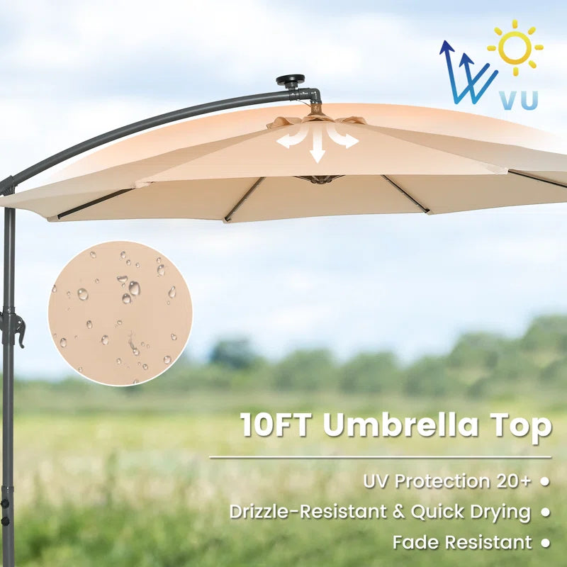 Isley 120'' Lighted Cantilever Umbrella