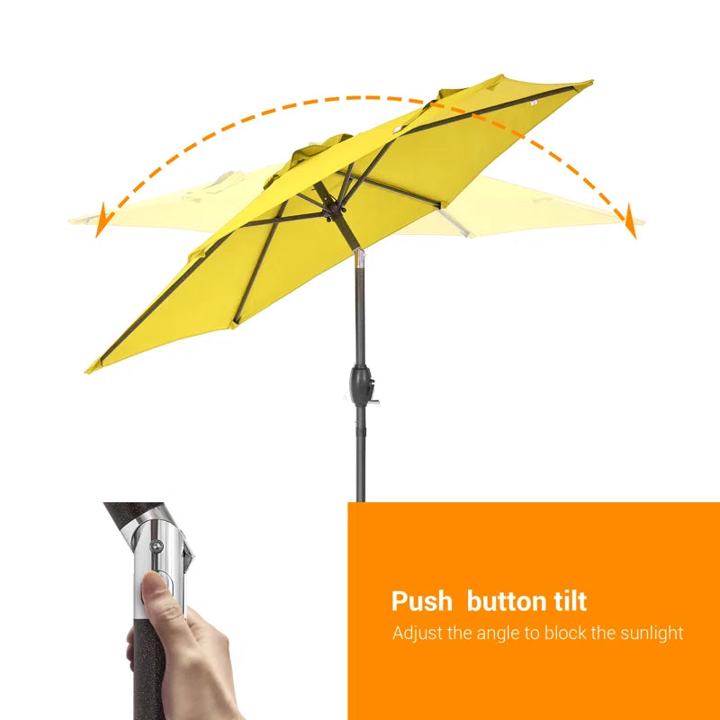 90'' Market Umbrella Table Umbrella for Patio and Outdoor with Tilt Button for Deck