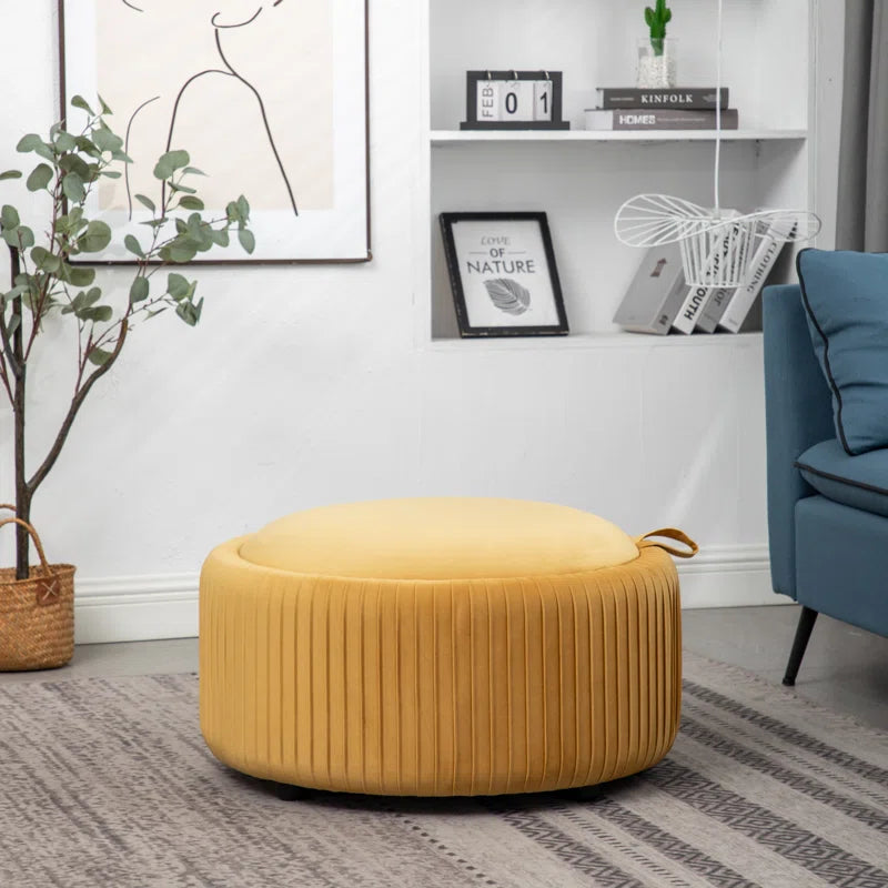 Sonam Velvet round Storage Ottoman