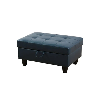 Faux Leather Storage Ottoman