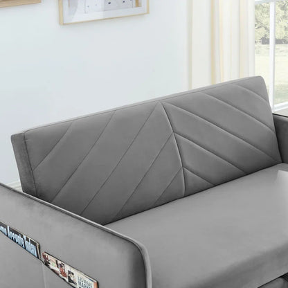 55'' Velvet Reclining Sleeper Sofa