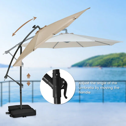 Isley 120'' Lighted Cantilever Umbrella