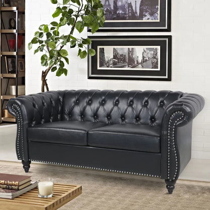 62'' Faux Leather Loveseat