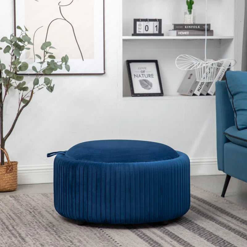 Sonam Velvet round Storage Ottoman