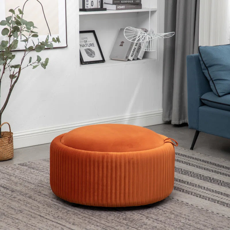 Sonam Velvet round Storage Ottoman