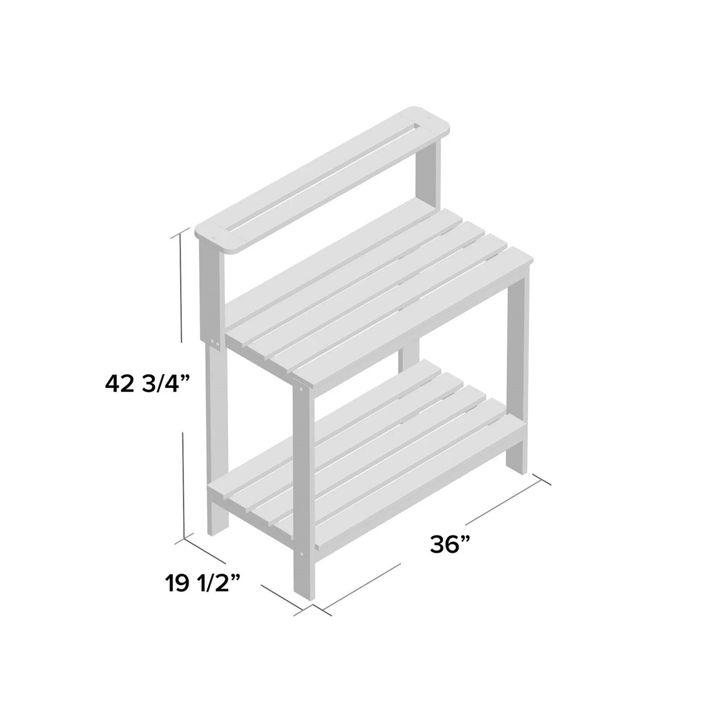 Solid Meranti Wood Outdoor Garden Potting Bench Table with Bottom Shelf