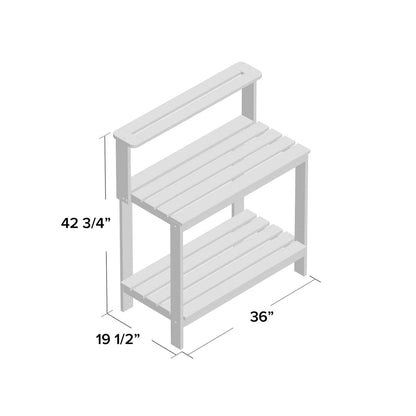 Solid Meranti Wood Outdoor Garden Potting Bench Table with Bottom Shelf