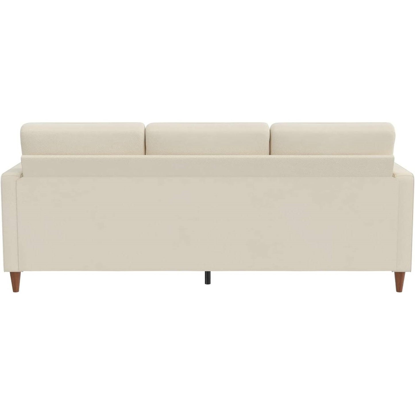 Mid-Century Modern Left or Right Facing Sectional Sofa in Ivory Linen Upholstery