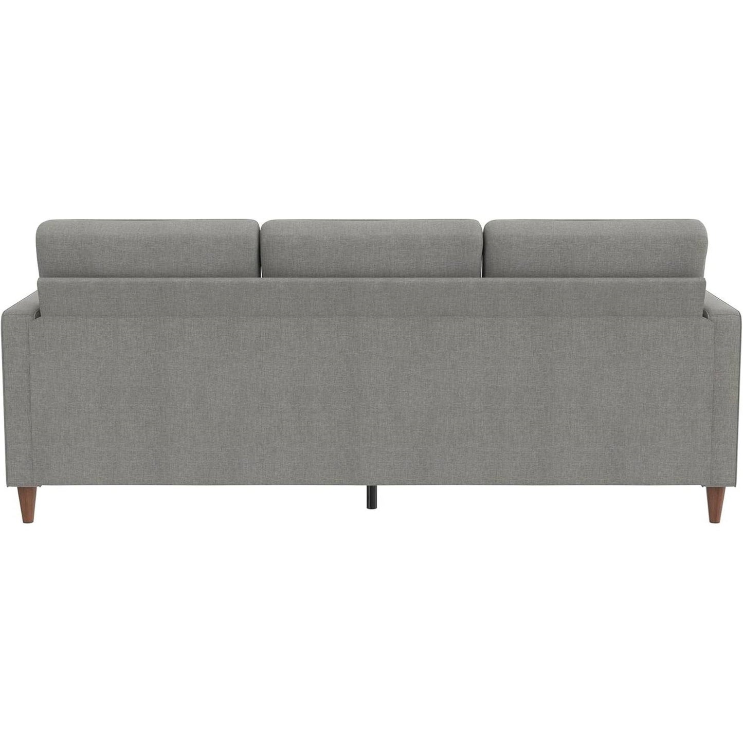 Mid-Century Modern Left or Right Facing Sectional Sofa in Light Grey Linen