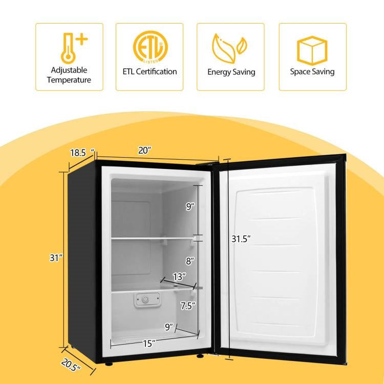 Modern Compact 3 cu ft. Space Saving Portable Mini Freezer Home Kitchen Dorm