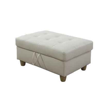 Faux Leather Storage Ottoman