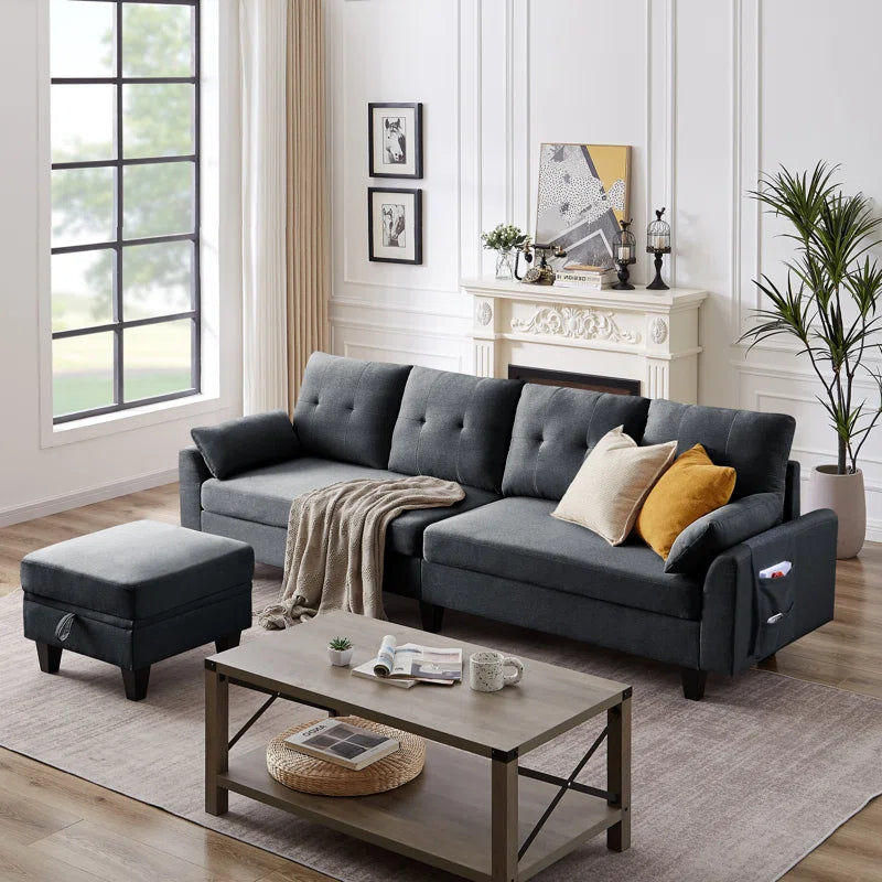 Linnzi 101'' Upholstered Sectional Sofa with Chaise