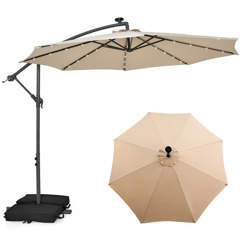 Isley 120'' Lighted Cantilever Umbrella