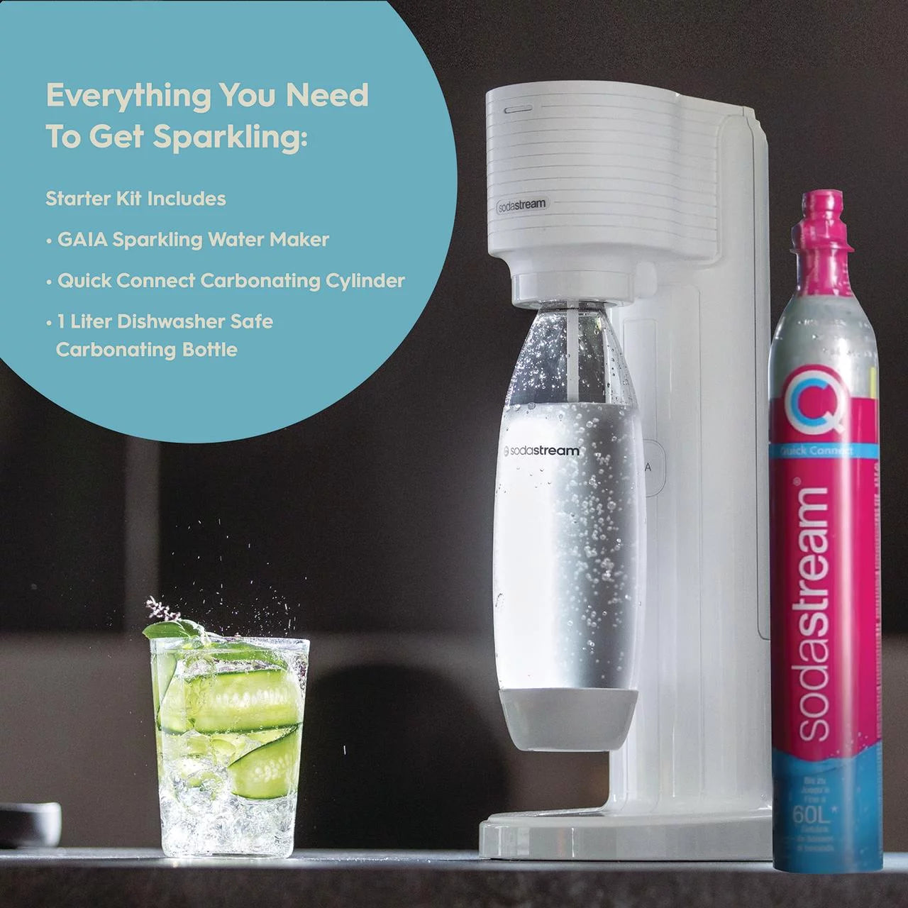 Gaia Sparkling Water Maker - White