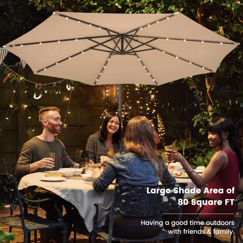 Isley 120'' Lighted Cantilever Umbrella