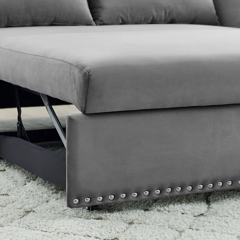 55'' Velvet Reclining Sleeper Sofa