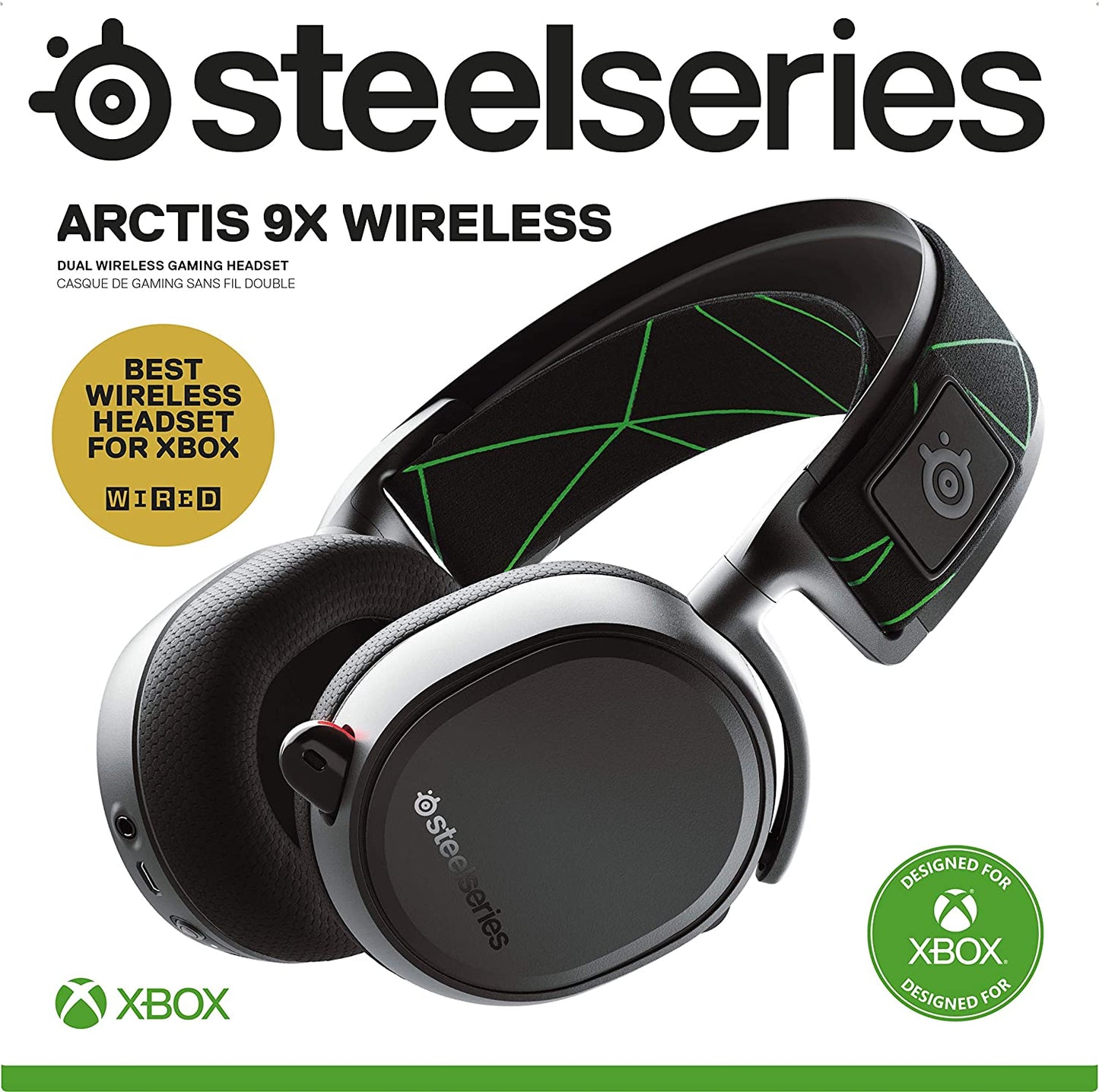 Arctis 9X Wireless Gaming Headset – Integrated-Xbox Wireless + Bluetooth – 20+ Hour Battery Life – For-Xbox One and Series X, Black