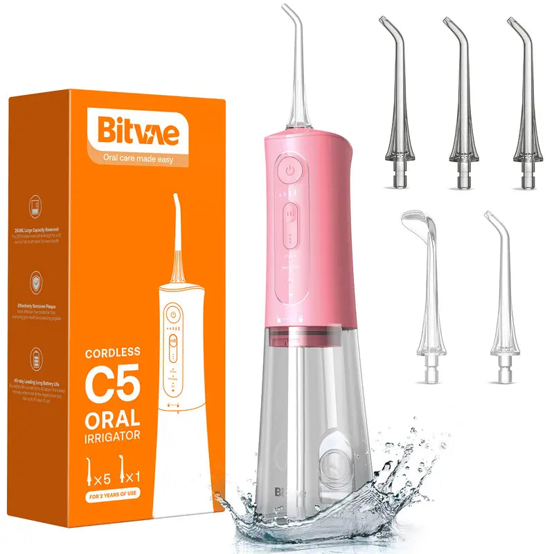 Bitvae C5 Water Flosser with 3 Cleaning Modes,Cordless Oral Irrigator C1