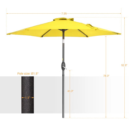 90'' Market Umbrella Table Umbrella for Patio and Outdoor with Tilt Button for Deck