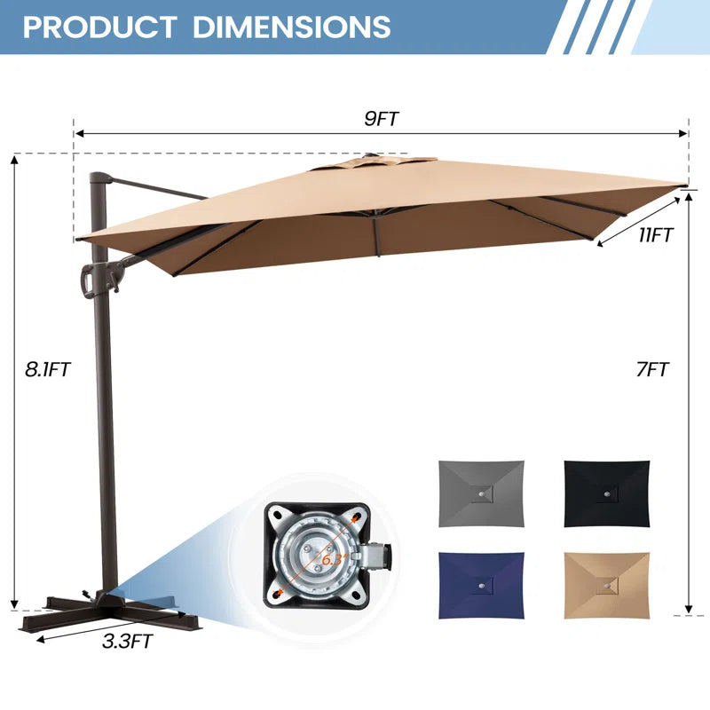 Herrell 132'' X 108'' Rectangular Cantilever Umbrella