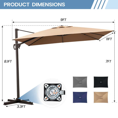 Herrell 132'' X 108'' Rectangular Cantilever Umbrella